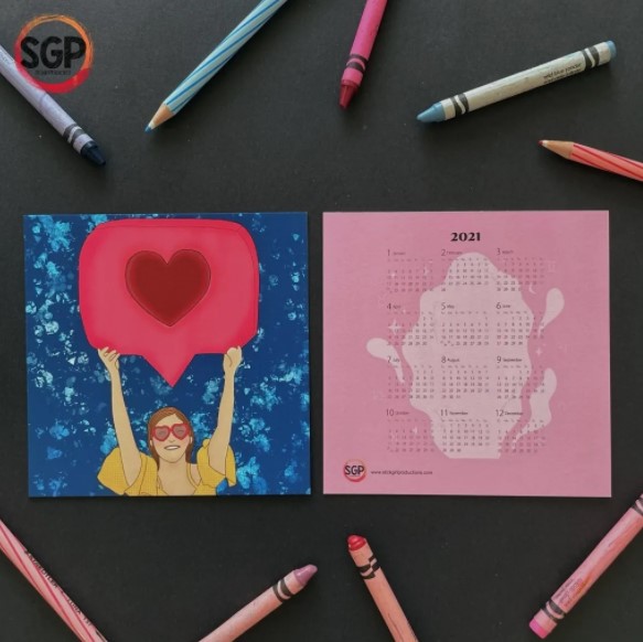 Salt & h2o SGP Love Sign 2021 Art Calendar Card