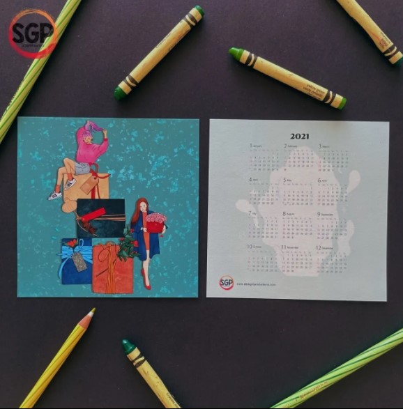 Salt & h2o SGP Illo Girls 2021 Art Calendar Card